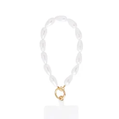 Olivia & Kate White Trendy Pearl-Phone Cord Cheap